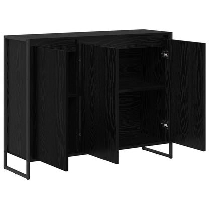 Seitenschrank Schwarz Eichen-Optik 96,5 x 30 x 75 cm