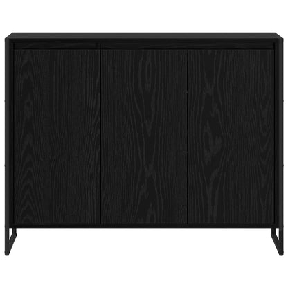 Seitenschrank Schwarz Eichen-Optik 96,5 x 30 x 75 cm