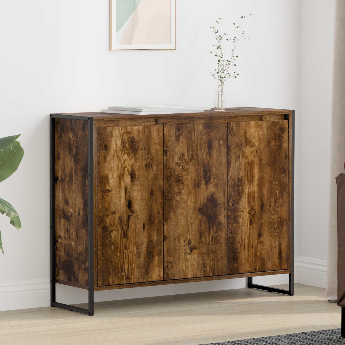vidaXL Seitenschrank Raucharbe 96,5 x 30 x 75 cm Holzwerkstoff