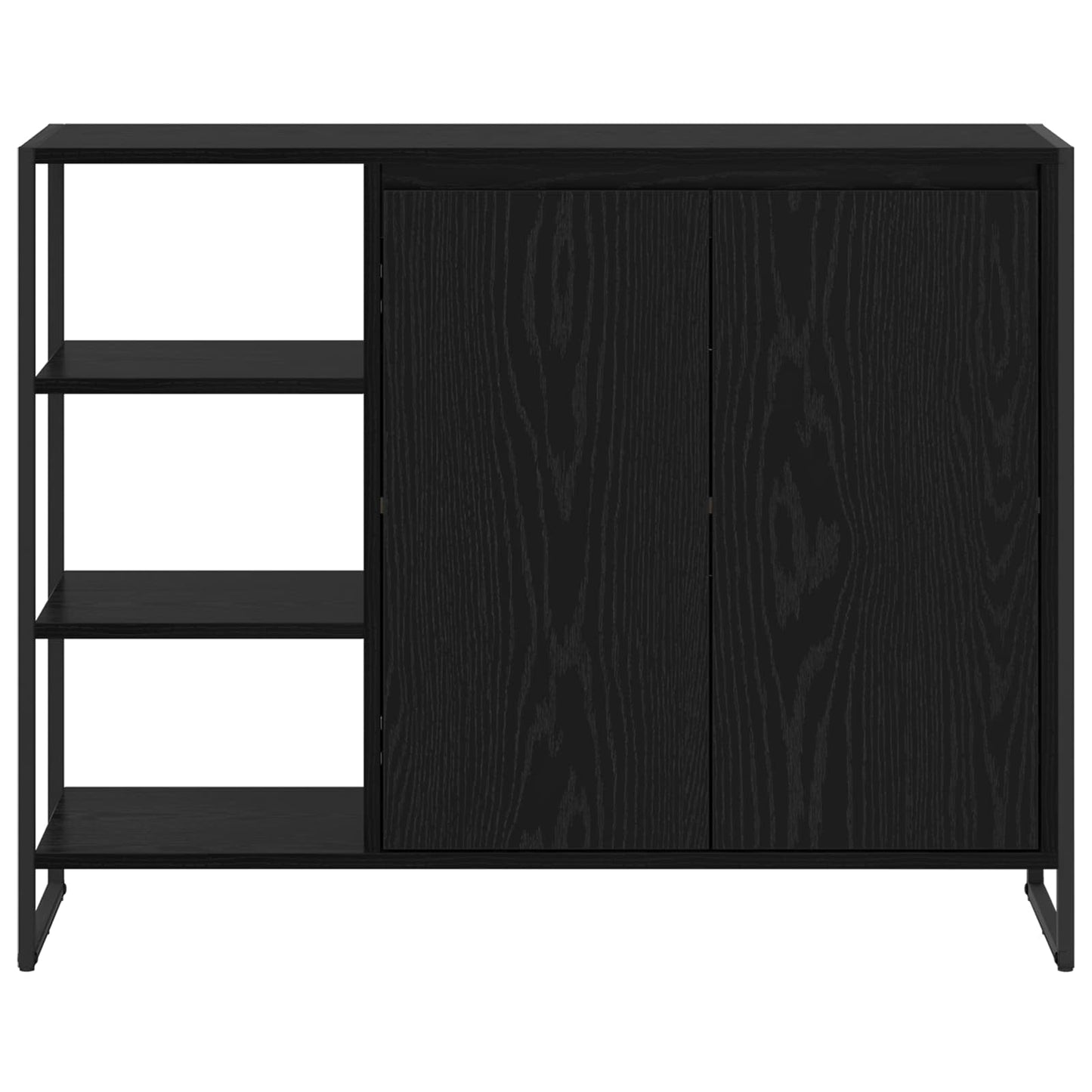 vidaXL Seitenschrank Schwarz Eichen-Optik 96,5 x 30 x 75 cm