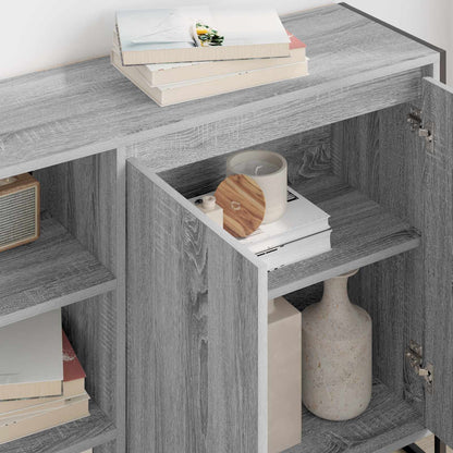 vidaXL Commode de rangement Sonoma Gris 96,5 x 30 x 75 cm Bois d'ingénierie