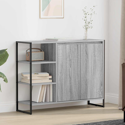 vidaXL Commode de rangement Sonoma Gris 96,5 x 30 x 75 cm Bois d'ingénierie