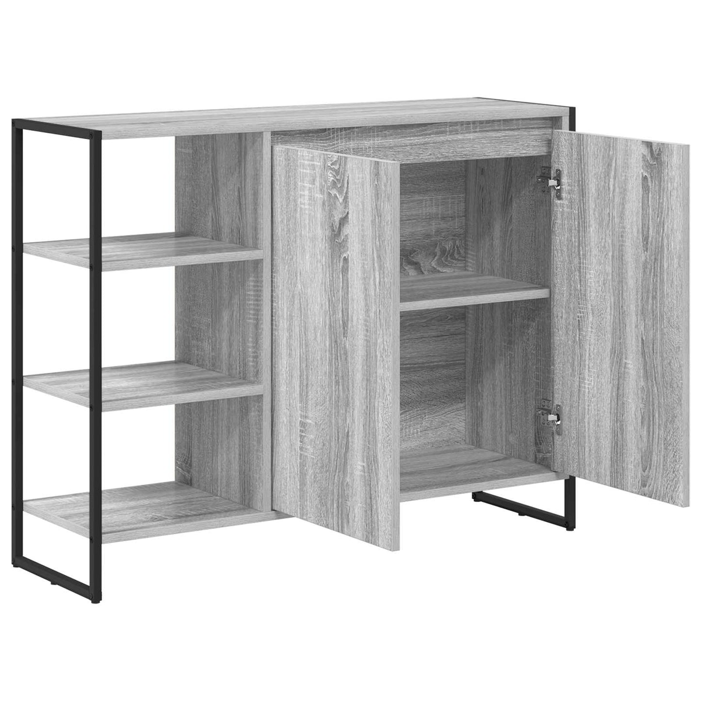 vidaXL Commode de rangement Sonoma Gris 96,5 x 30 x 75 cm Bois d'ingénierie