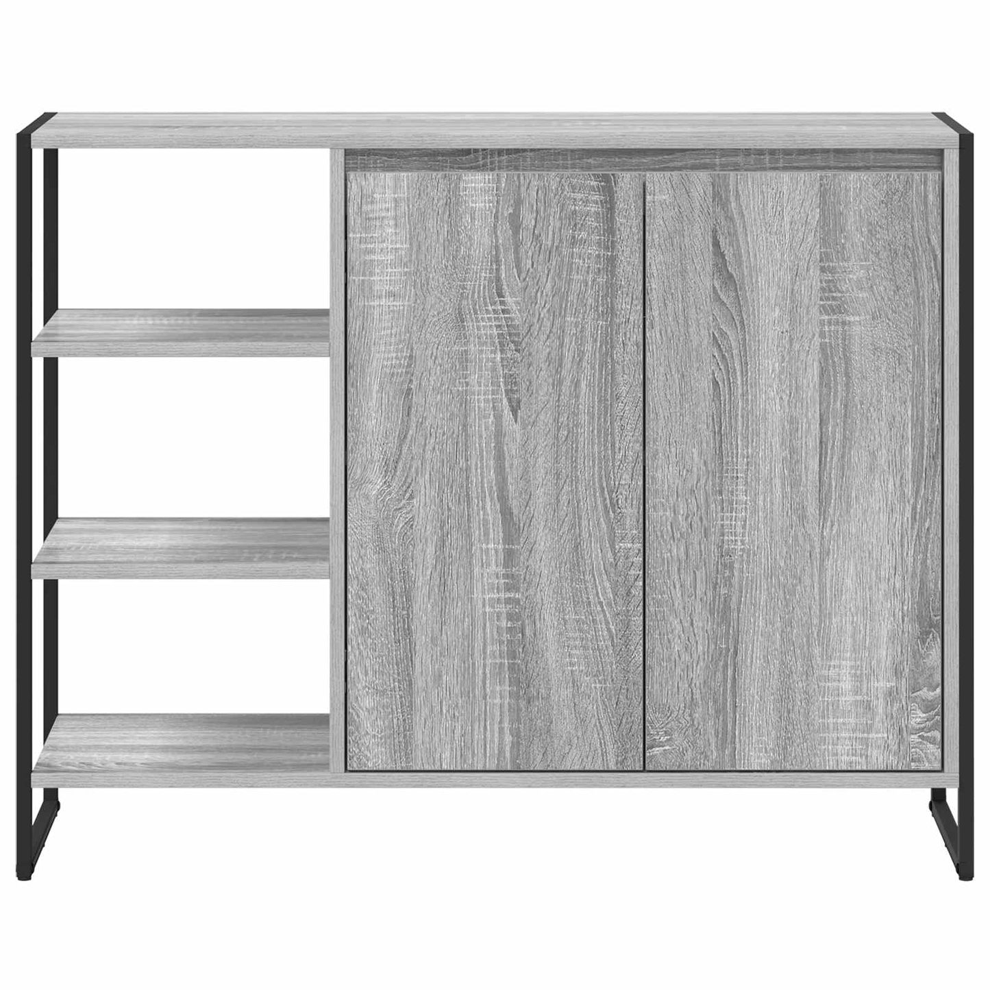 vidaXL Commode de rangement Sonoma Gris 96,5 x 30 x 75 cm Bois d'ingénierie