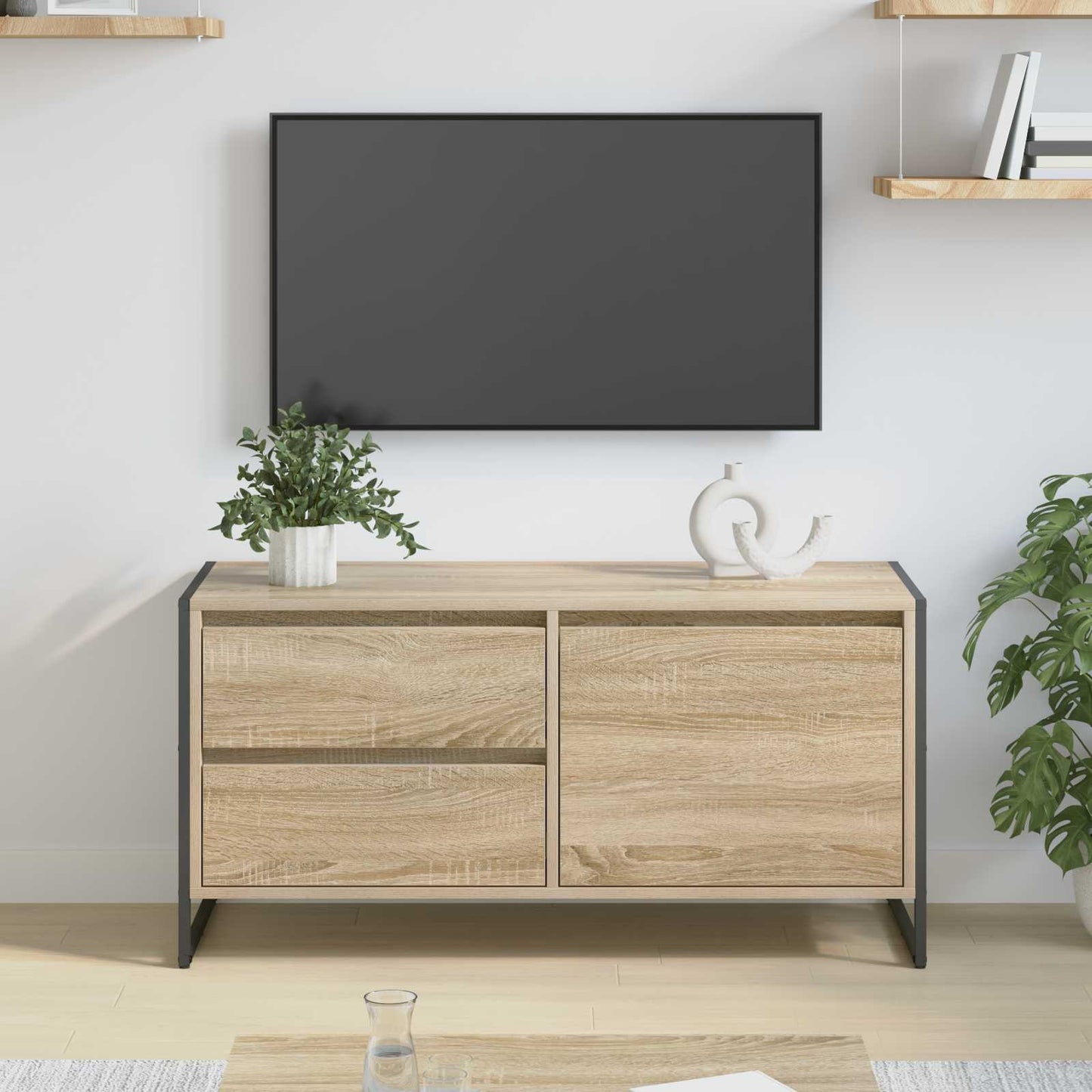 vidaXL TV-Schränk Sonoma 100 x 36 x 49.5 cm Holzwerkstoff