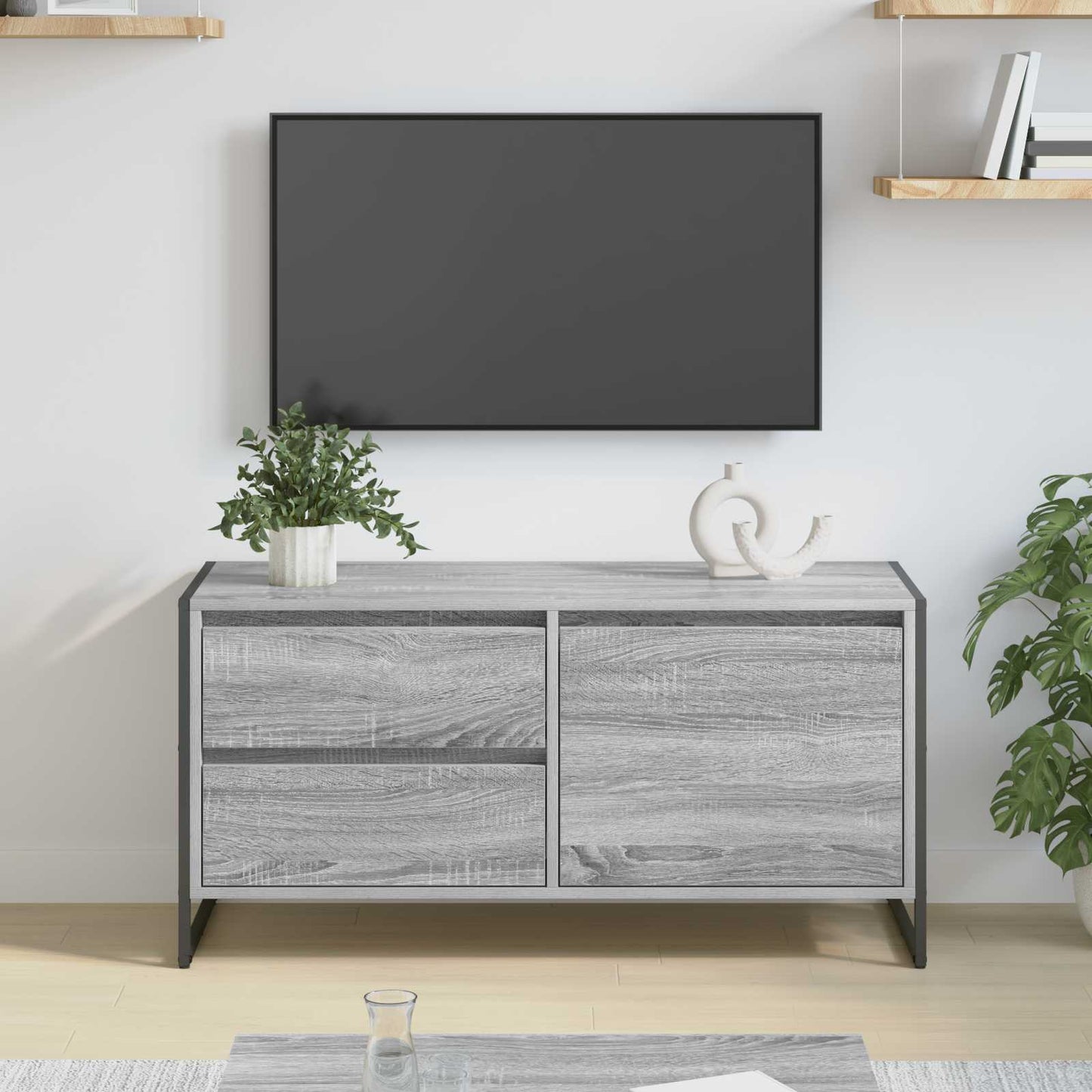 vidaXL TV-Schränk Graues Sonoma 100 x 36 x 49.5 cm Holzwerkstoff