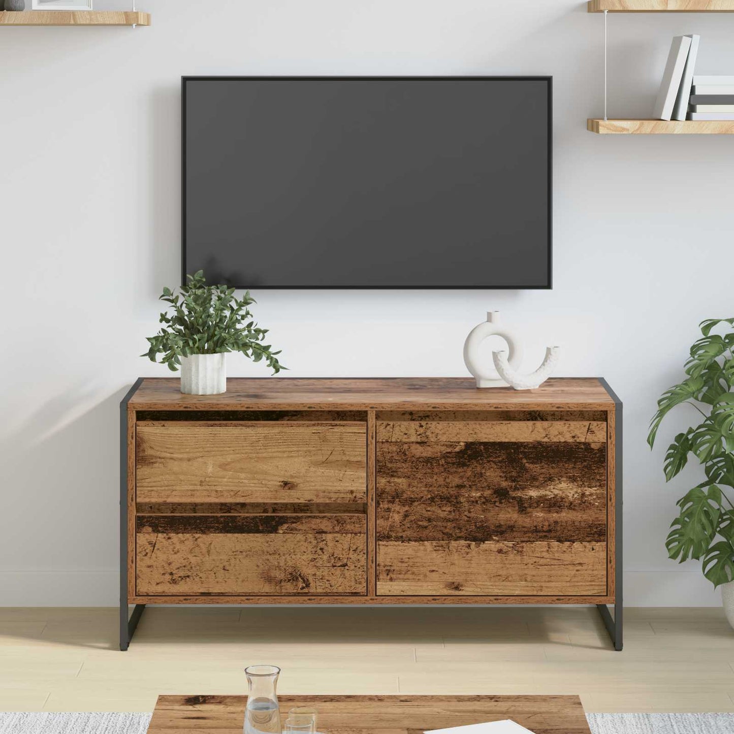 vidaXL TV-Schränk Altholz 100 x 36 x 49.5 cm Holzwerkstoff