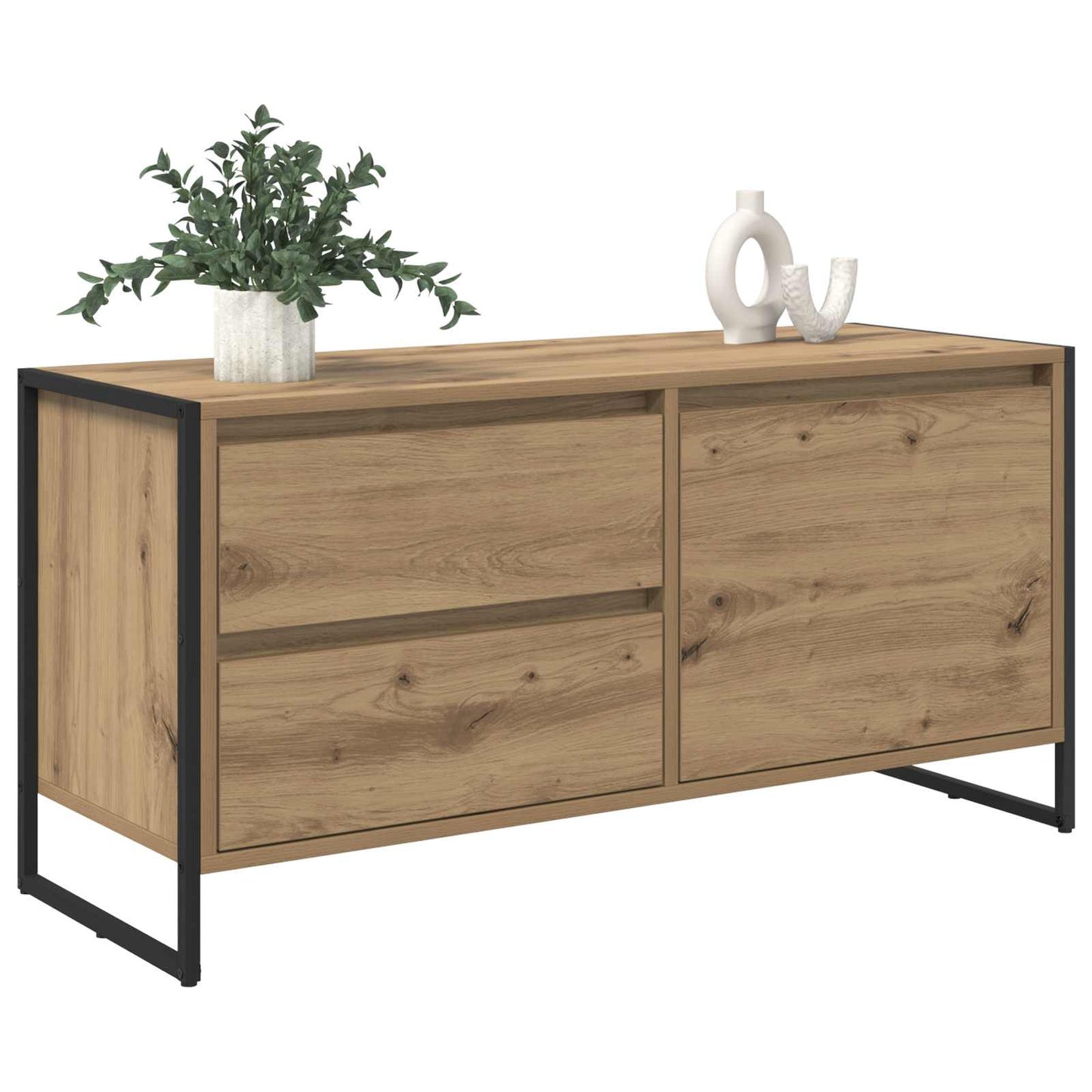 vidaXL TV-Schränk Kunsthandwerk Eiche 100 x 36 x 49.5 cm Holzwerkstoff