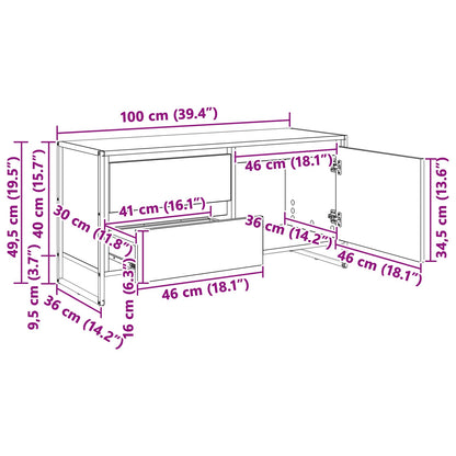 vidaXL TV-Schränk Kunsthandwerk Eiche 100 x 36 x 49.5 cm Holzwerkstoff