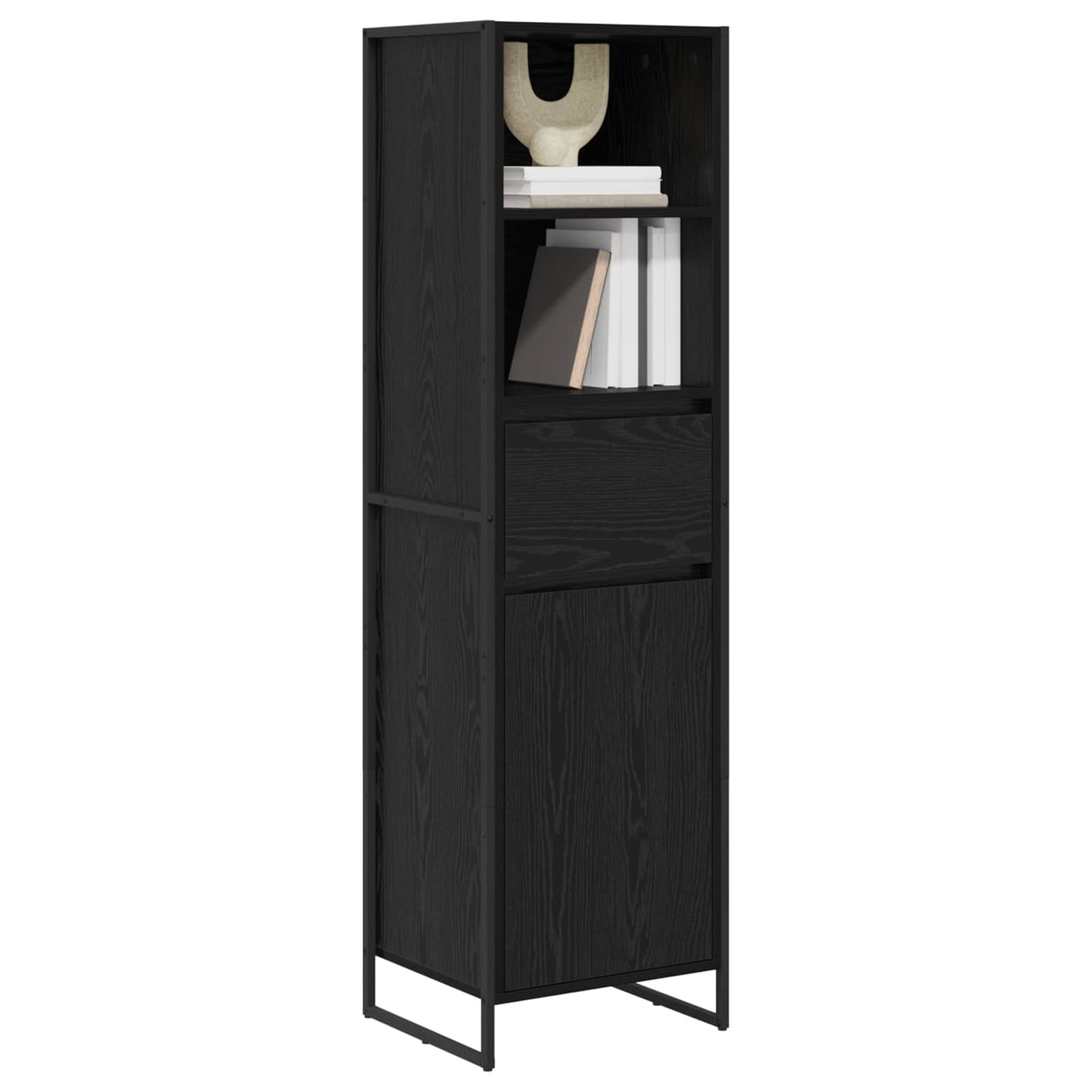 vidaXL Bücherregal Schwarz Eichen-Optik 43 x 36 x 150,5 cm