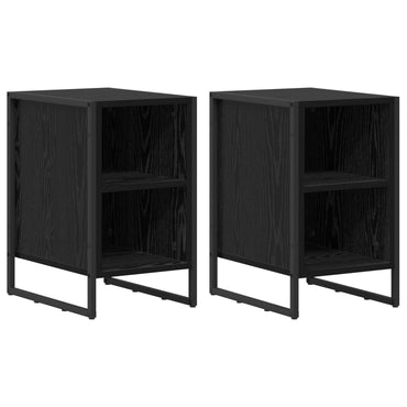 vidaXL Nachttisch 2 pcs Schwarz Eichen-Optik 39,5 x 30 x 50 cm