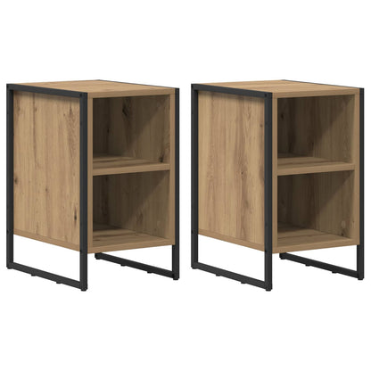 Nachttisch 2 pcs Kunsthandwerk Eiche 39,5 x 30 x 50 cm