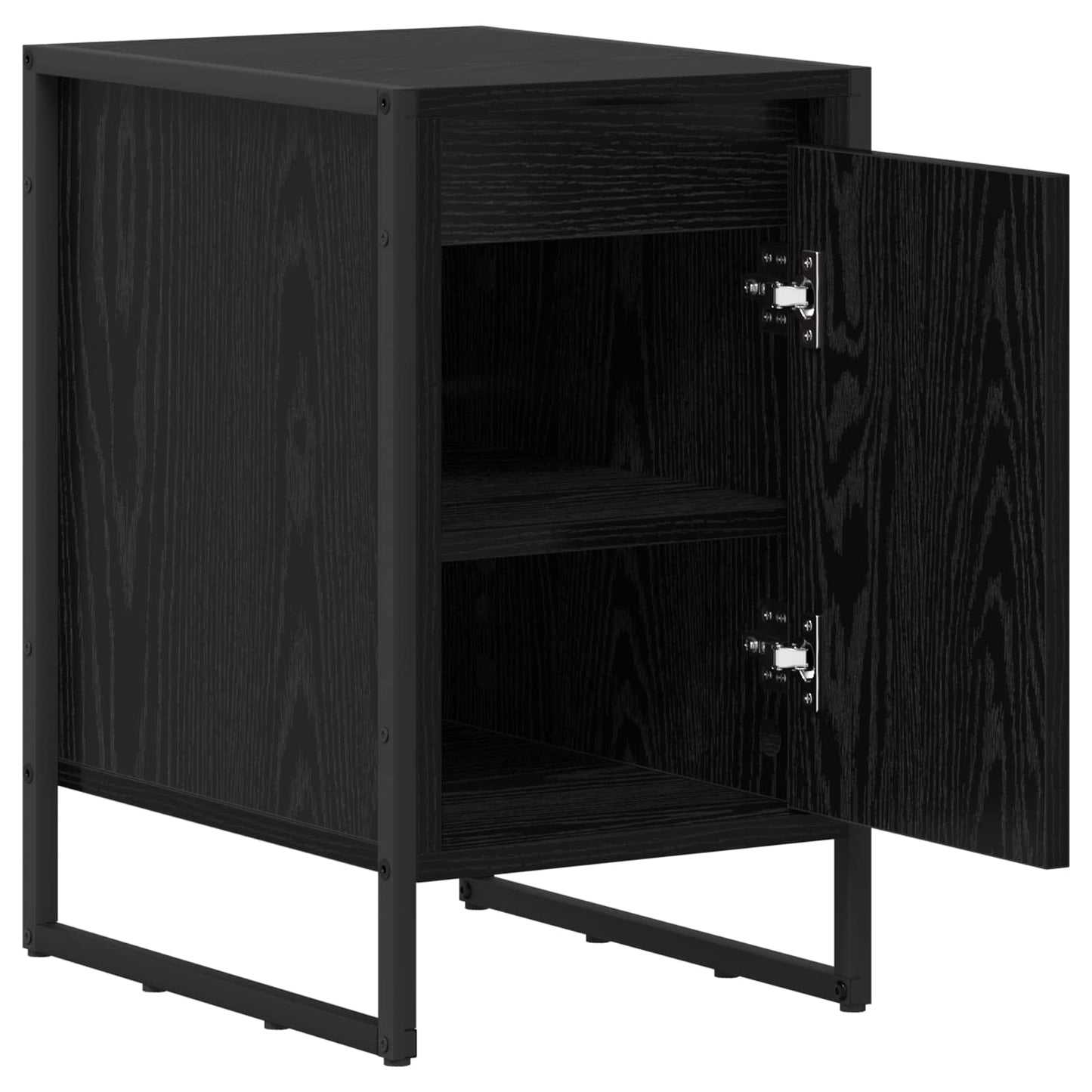 vidaXL Nachttisch Schwarz Eichen-Optik 39,5 x 30 x 50 cm Holzwerkstoff