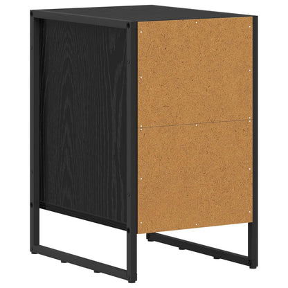 vidaXL Nachttisch 2 pcs Schwarz Eichen-Optik 39,5 x 30 x 50 cm