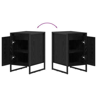 vidaXL Nachttisch 2 pcs Schwarz Eichen-Optik 39,5 x 30 x 50 cm