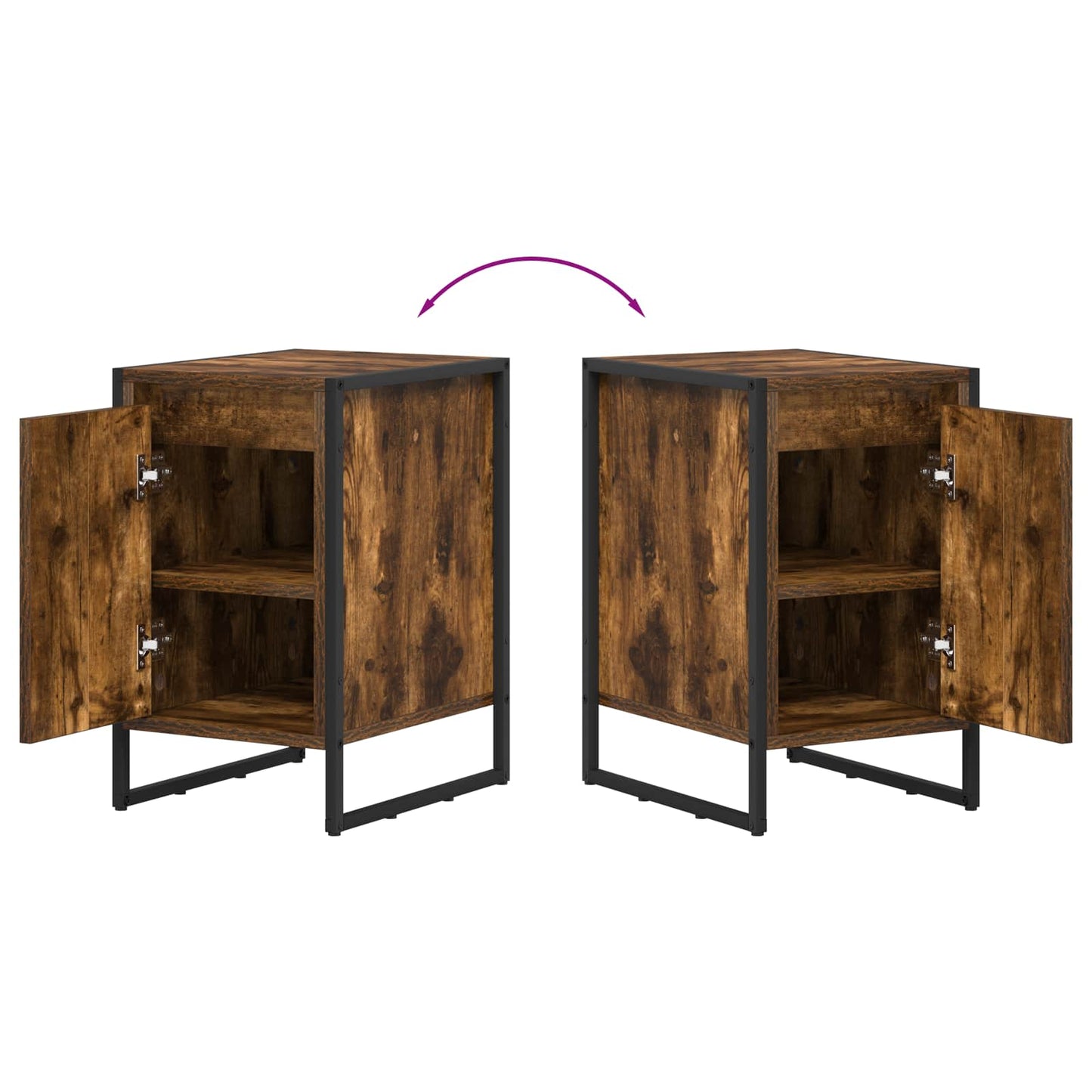 vidaXL Nachttisch 2 pcs Raucharbe 39,5 x 30 x 50 cm Holzwerkstoff