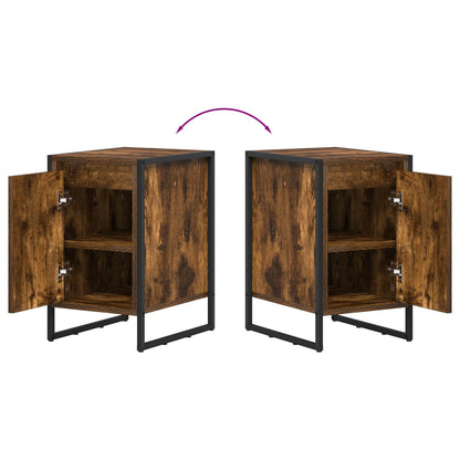 vidaXL Nachttisch 2 pcs Raucharbe 39,5 x 30 x 50 cm Holzwerkstoff