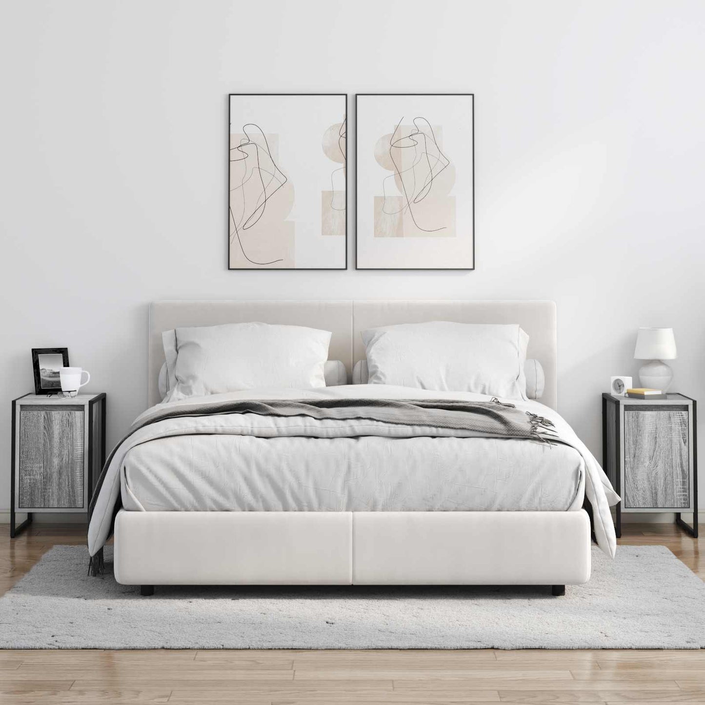 Nachttisch 2 pcs Graues Sonoma 39,5 x 30 x 50 cm Holzwerkstoff