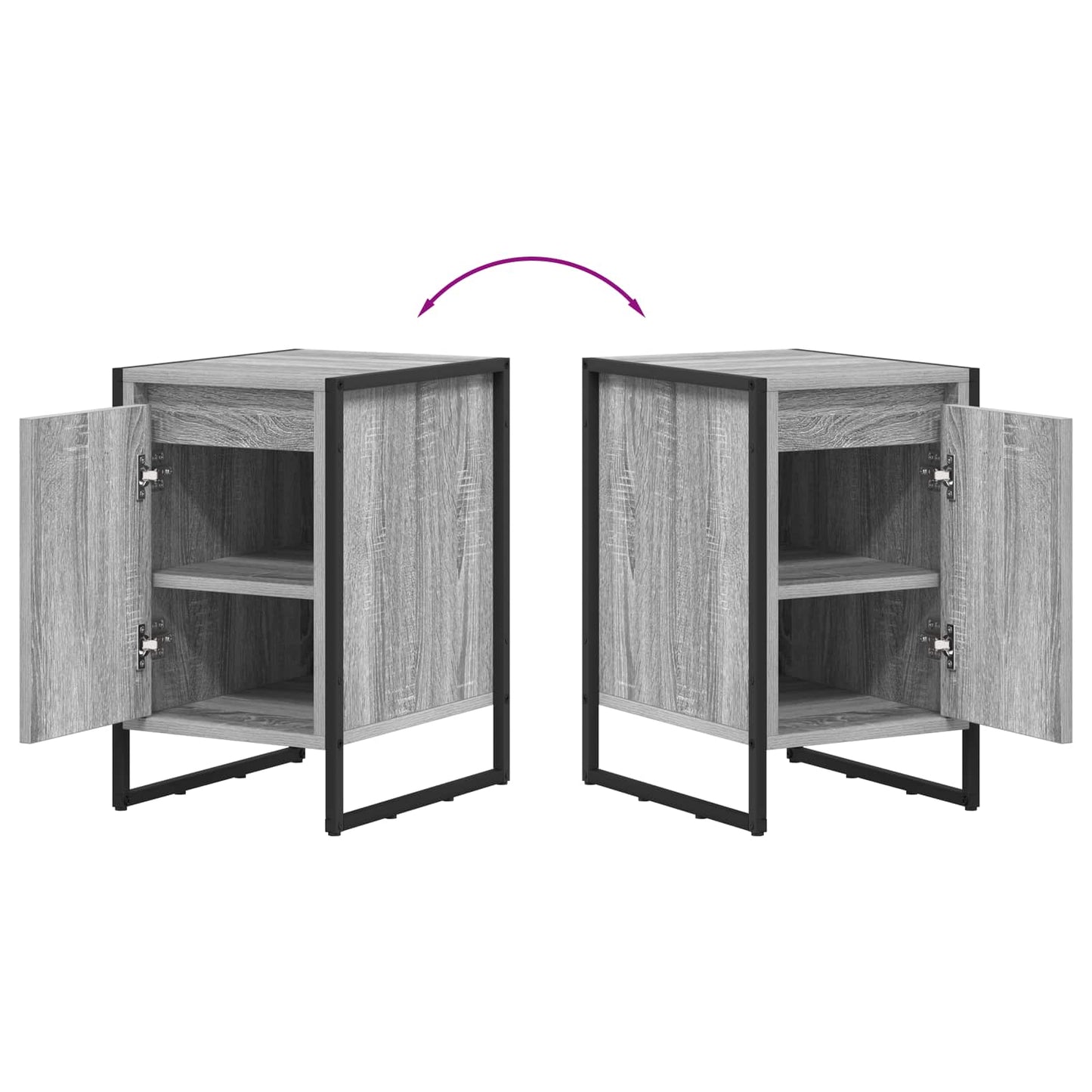vidaXL Nachttisch 2 pcs Graues Sonoma 39,5 x 30 x 50 cm Holzwerkstoff