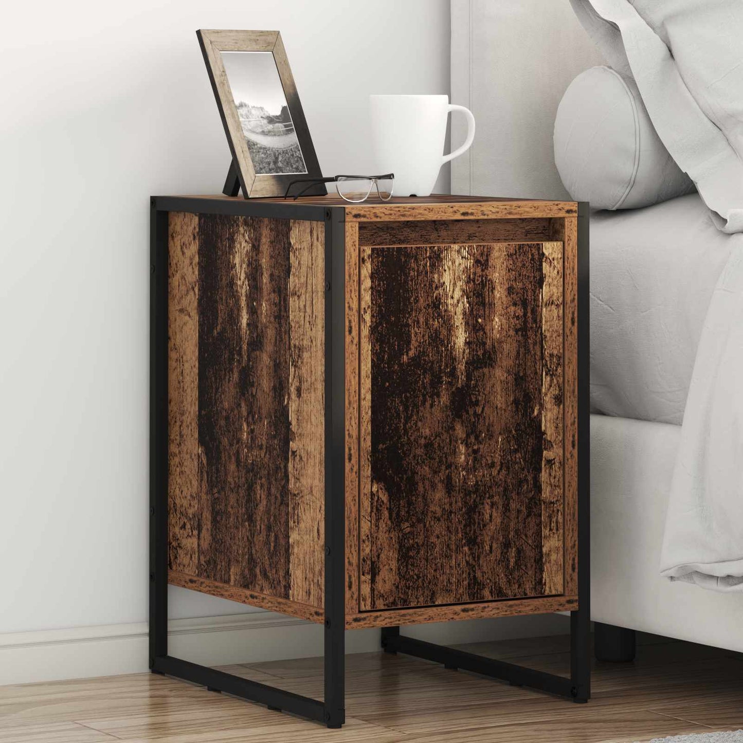 vidaXL Nachttisch 2 pcs Altholz 39,5 x 30 x 50 cm Holzwerkstoff
