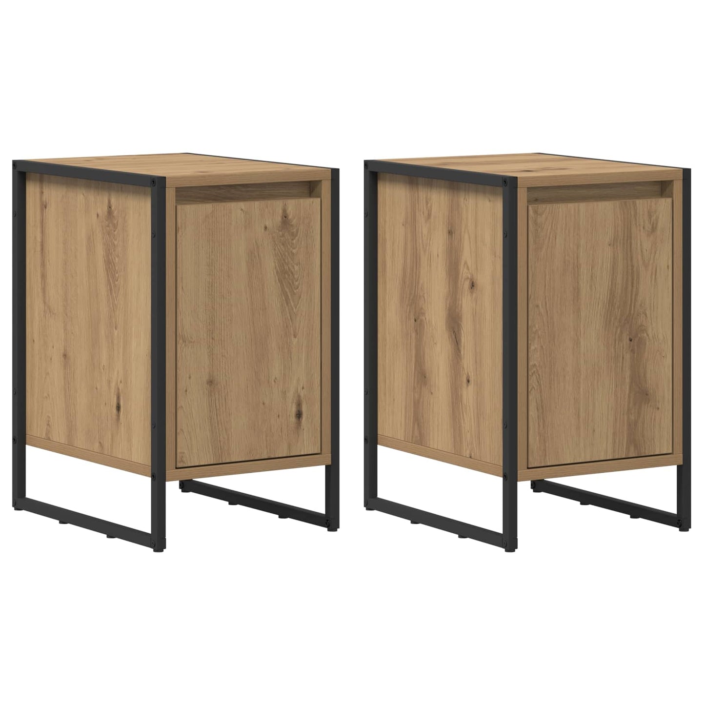 vidaXL Nachttisch 2 pcs Kunsthandwerk Eiche 39,5 x 30 x 50 cm