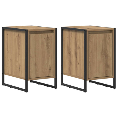 vidaXL Nachttisch 2 pcs Kunsthandwerk Eiche 39,5 x 30 x 50 cm