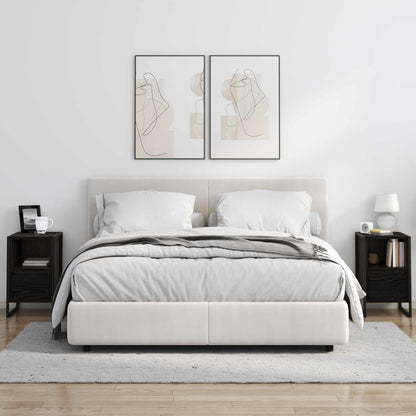 Nachttisch Schwarz Eichen-Optik 39,5 x 30 x 50 cm Holzwerkstoff