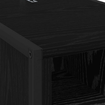 vidaXL Nachttisch 2 pcs Schwarz Eichen-Optik 39,5 x 30 x 50 cm