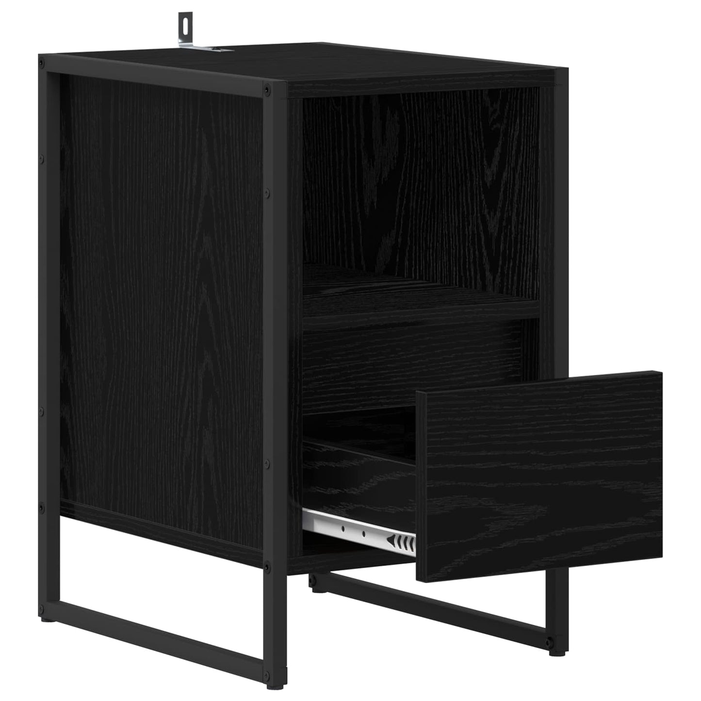 vidaXL Nachttisch 2 pcs Schwarz Eichen-Optik 39,5 x 30 x 50 cm