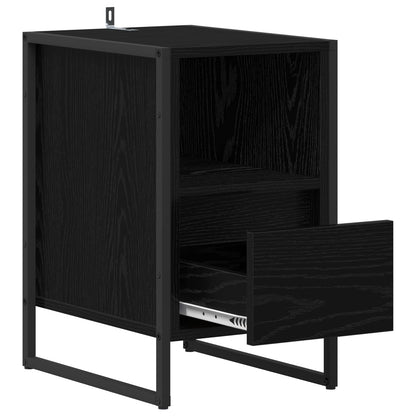 vidaXL Nachttisch 2 pcs Schwarz Eichen-Optik 39,5 x 30 x 50 cm