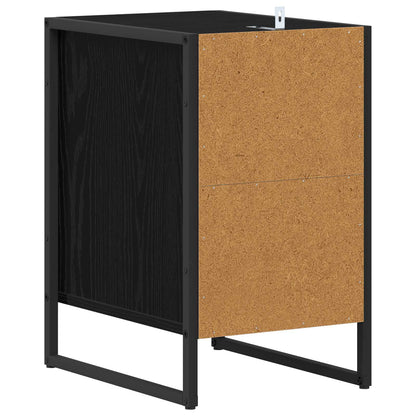 vidaXL Nachttisch 2 pcs Schwarz Eichen-Optik 39,5 x 30 x 50 cm