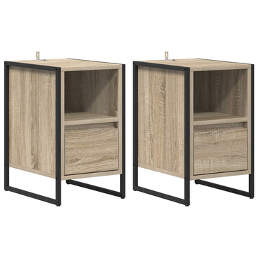 vidaXL Nachttisch 2 pcs Sonoma 39,5 x 30 x 50 cm Holzwerkstoff