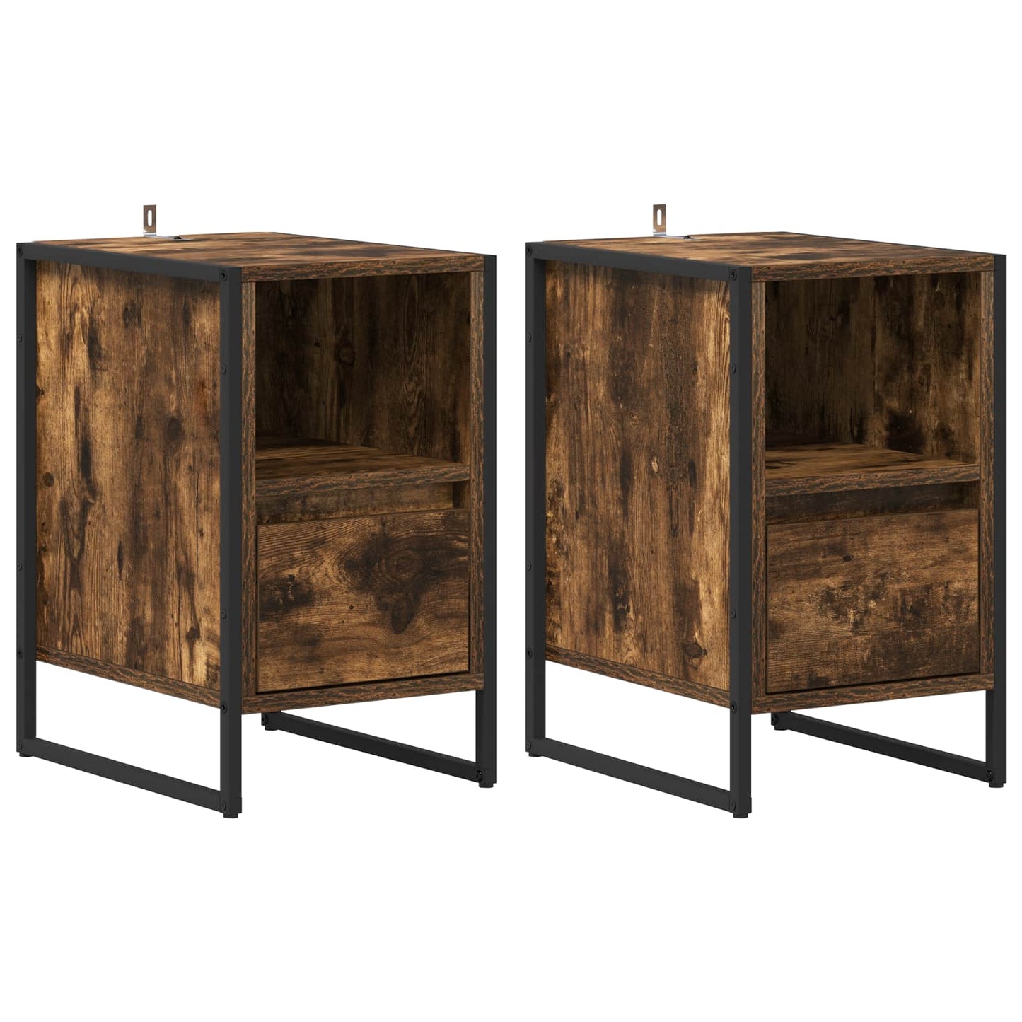 Nachttisch 2 pcs Raucharbe 39,5 x 30 x 50 cm Holzwerkstoff