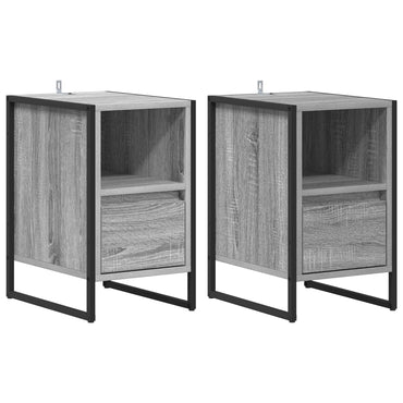 vidaXL Nachttisch 2 pcs Graues Sonoma 39,5 x 30 x 50 cm Holzwerkstoff