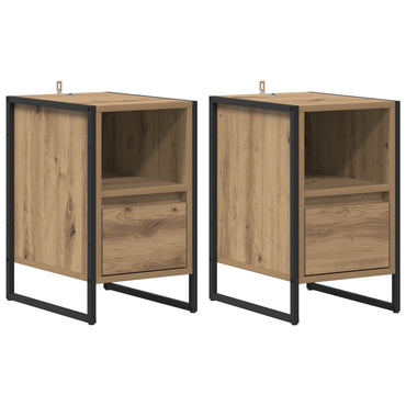 vidaXL Nachttisch 2 pcs Kunsthandwerk Eiche 39,5 x 30 x 50 cm