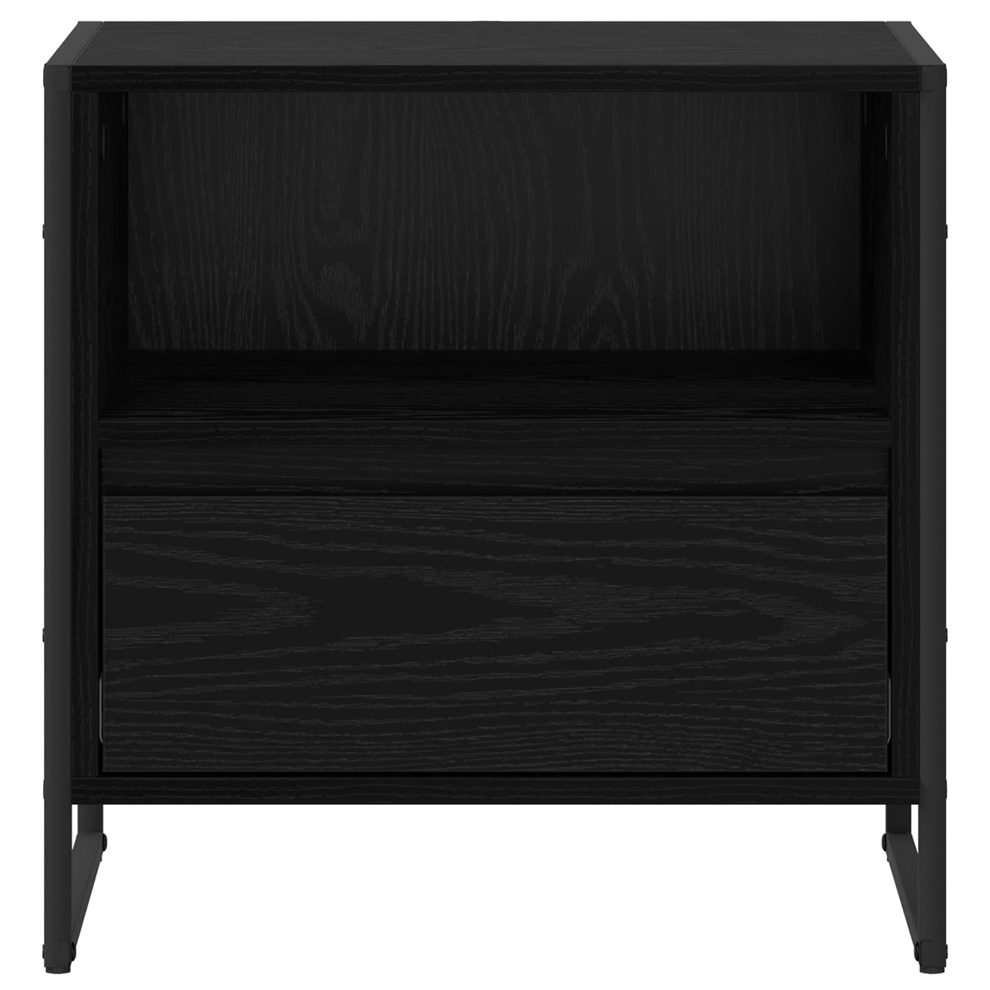 vidaXL Nachttisch Schwarz Eichen-Optik 50 x 39,5 x 50 cm Holzwerkstoff
