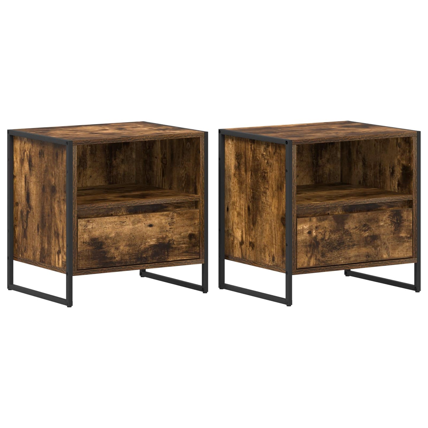 vidaXL Nachttisch 2 pcs Raucharbe 50 x 39,5 x 50 cm Holzwerkstoff