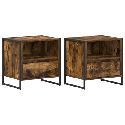 vidaXL Nachttisch 2 pcs Raucharbe 50 x 39,5 x 50 cm Holzwerkstoff