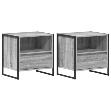 vidaXL Nachttisch 2 pcs Graues Sonoma 50 x 39,5 x 50 cm Holzwerkstoff