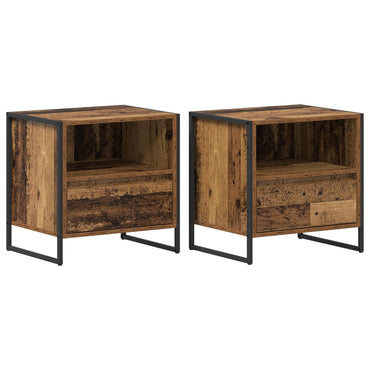 vidaXL Nachttisch 2 pcs Altholz 50 x 39,5 x 50 cm Holzwerkstoff