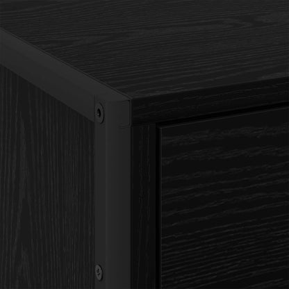 vidaXL Nachttisch Schwarz Eichen-Optik 50 x 39,5 x 50 cm Holzwerkstoff