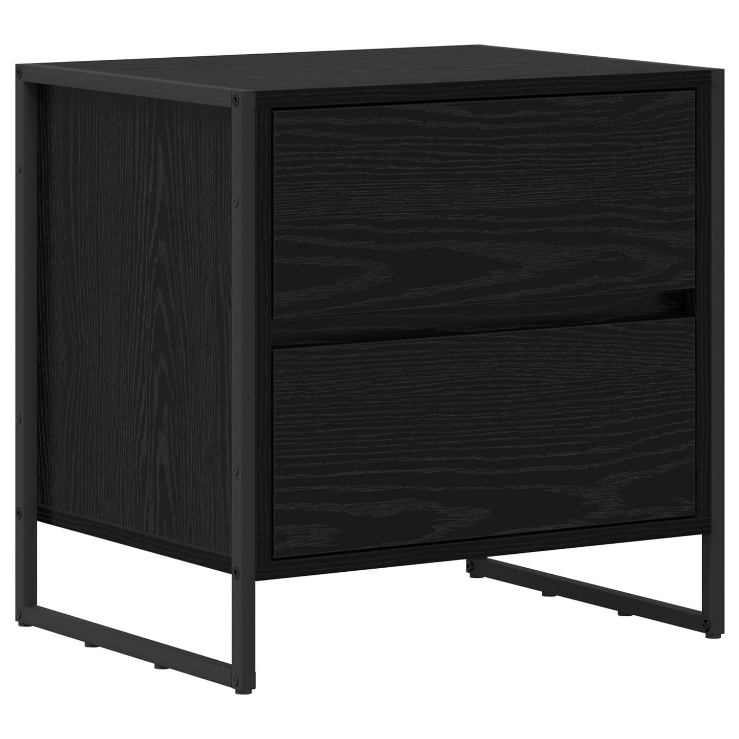 vidaXL Nachttisch Schwarz Eichen-Optik 50 x 39,5 x 50 cm Holzwerkstoff
