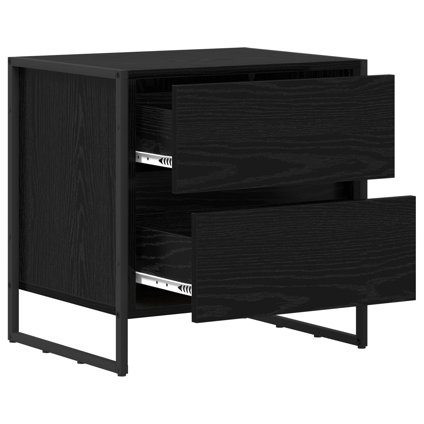 vidaXL Nachttisch 2 pcs Schwarz Eichen-Optik 50 x 39,5 x 50 cm