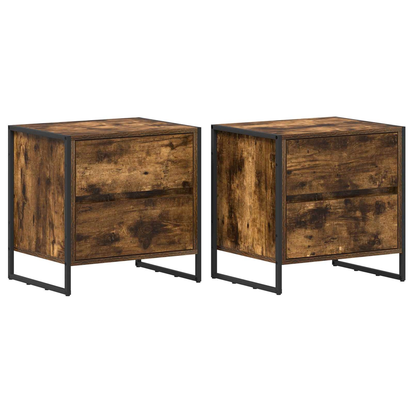 vidaXL Nachttisch 2 pcs Raucharbe 50 x 39,5 x 50 cm Holzwerkstoff
