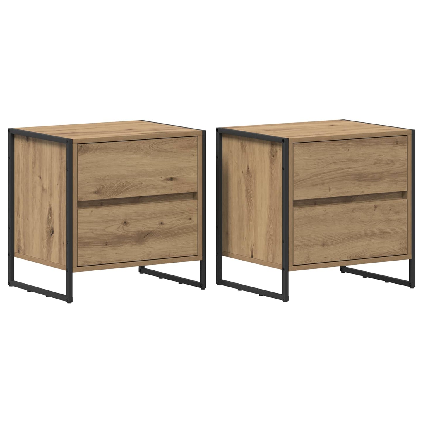 vidaXL Nachttisch 2 pcs Kunsthandwerk Eiche 50 x 39,5 x 50 cm