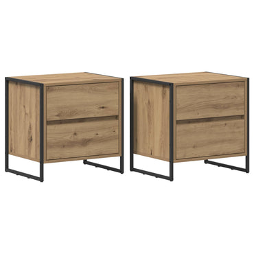 vidaXL Nachttisch 2 pcs Kunsthandwerk Eiche 50 x 39,5 x 50 cm