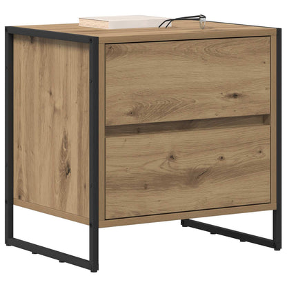 vidaXL Nachttisch 2 pcs Kunsthandwerk Eiche 50 x 39,5 x 50 cm