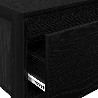 Beistelltisch Schwarz Eichen-Optik 100 x 36 x 75 cm