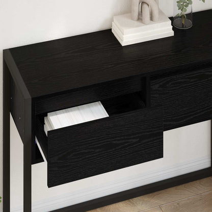 Beistelltisch Schwarz Eichen-Optik 100 x 36 x 75 cm