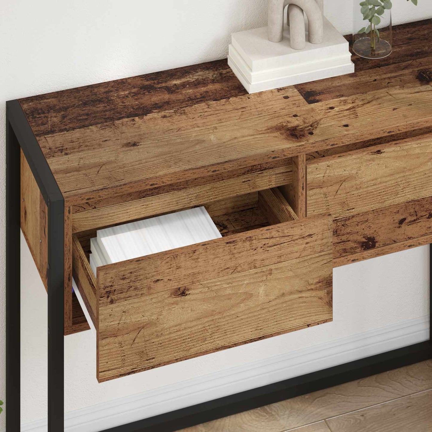 vidaXL Beistelltisch Altholz 100 x 36 x 75 cm Holzwerkstoff